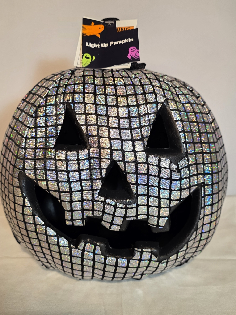 NWT Halloween Decoration Disco Ball LED Jack-o'-Lantern 9" Front Porch Decor